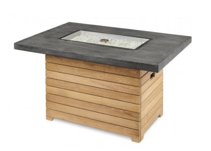 Darien Everblend Rectangular Gas Fire Pit Table - unlit no screen