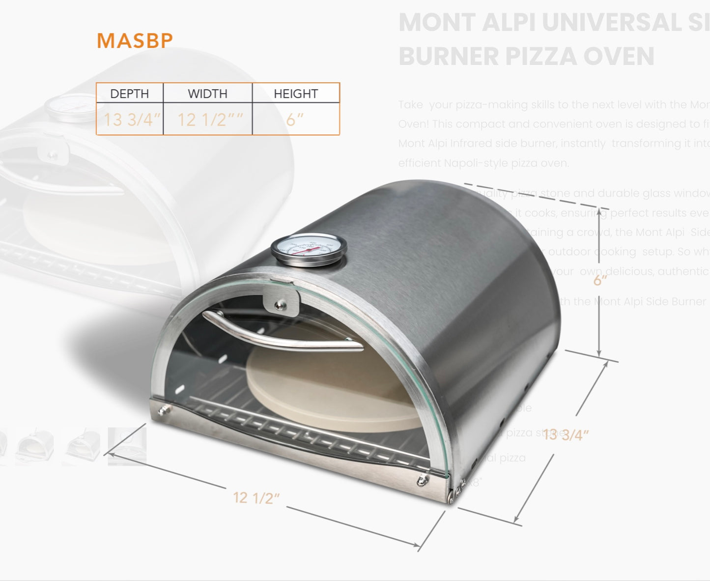 Mont Alpi Side Burner Pizza Oven